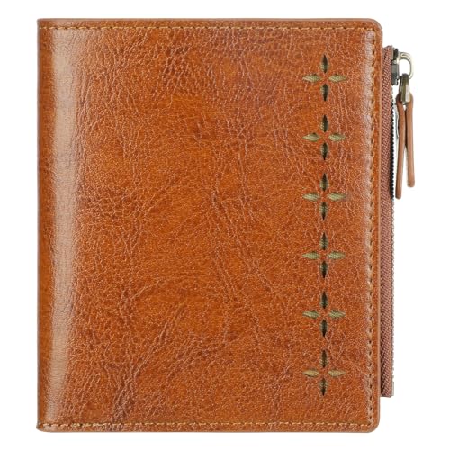 Petit portefeuille cuir marron Lavemi compact femme idéal pour petit sac à main