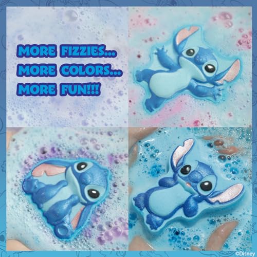 Image of Stitch Bath Bomb Set, 3-Piece Character Shaped, Berry Scented