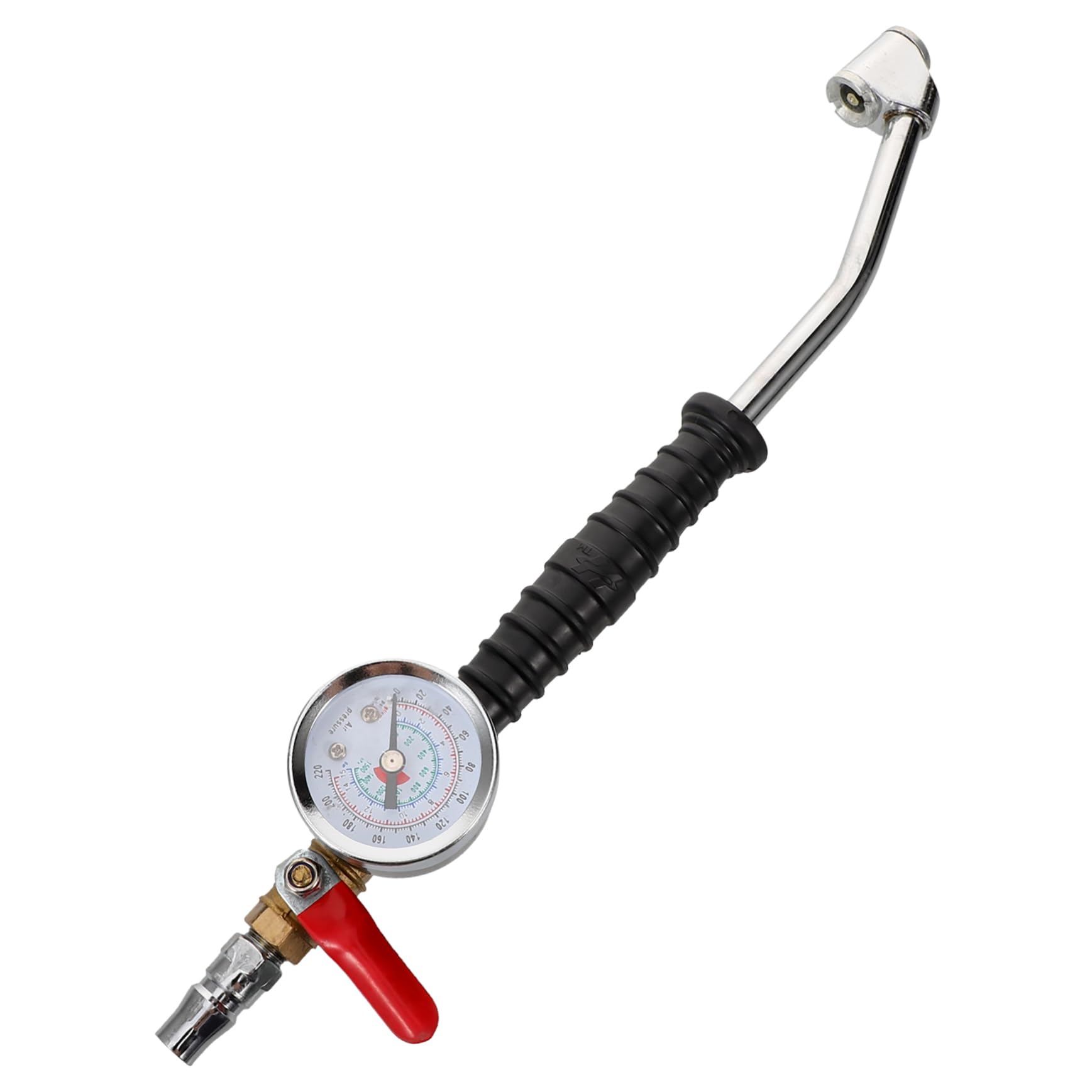 Happyyami Heavy Duty Tire Inflator Pressure Gauge with Quick Connect Air Chuck Durable Construction User Friendly Design Compatible with Car Truck Rv Motorcycle Tires