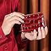 SEWCHICS Fashion Wallet Card Organizer Multi-card Holder Small Red Pu Leather Accordion Coin Purse for Women Travel and Daily Use