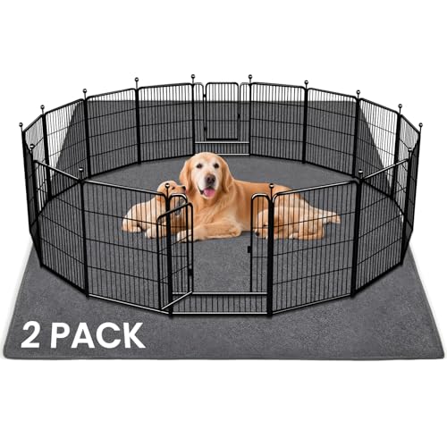 2 Pack Extra Large Washable Pee Pads for Dogs 72'x72' Reusable Dog Mat for Floor Non-Slip Waterproof Pee Pads for Dogs Fast Absorbent Pet Whelping Pads Puppy Playpen Mat for Incontinence, Housebreak