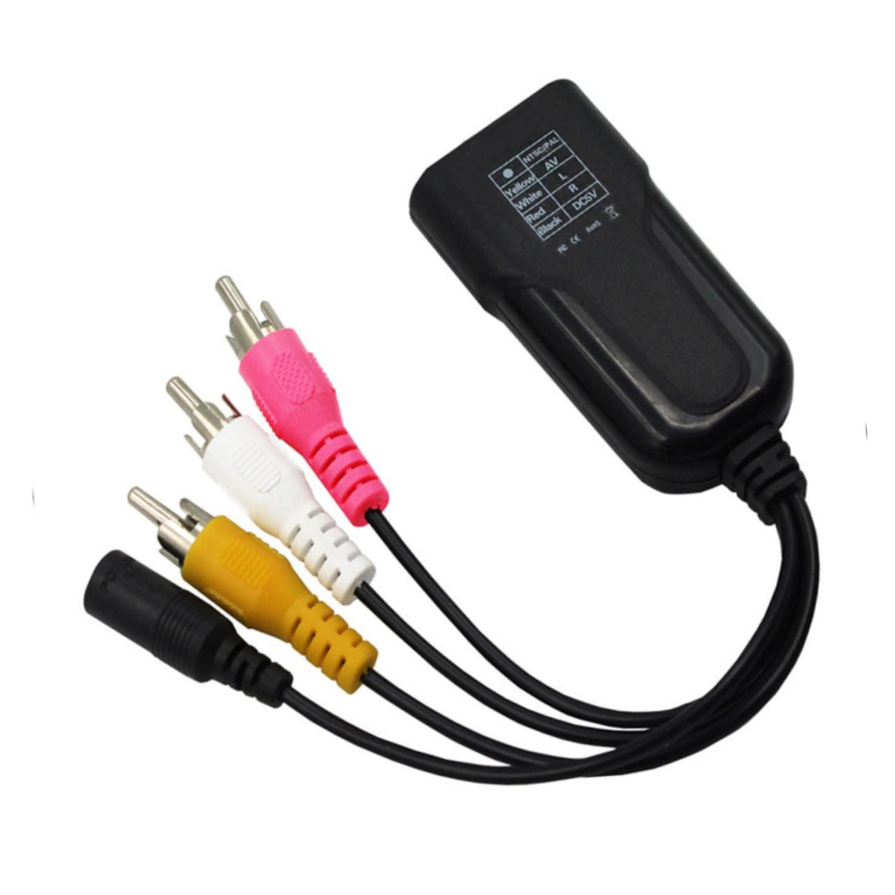 SHINEOFI 2 Pezzi Convertitore Compatto con Ntsc Adattatore Video Alimentazione per Tv e Dvd Facile Usare e Portatile