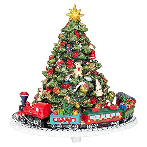 6-Inch Christmas Tree with Revolving Train Music Box