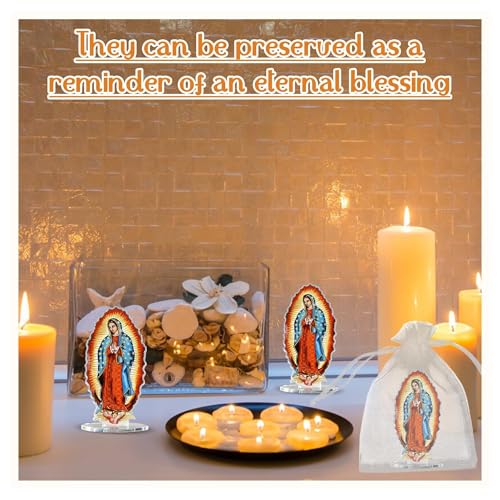 12 Estatuas Virgen de Guadalupe de Acrílico 4.7" miniatura 6