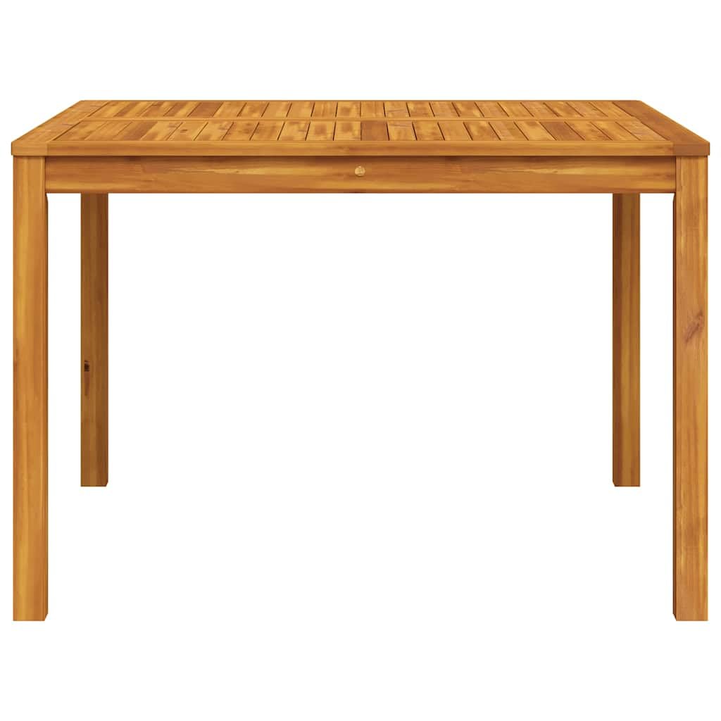 Masywny stół ogrodowy z drewna akacjowego, kwadratowy stół do jadalni 110 x 110 x 75 cm, na taras, do ogrodu i na podwórko, wytrzymały i łatwy w pielęgnacji blat stołu z litego drewna
