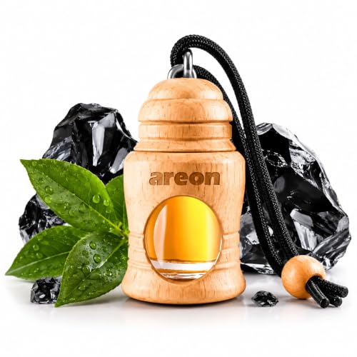 Image of AREON Fresco Premium Hanging Car Air Freshener, Black Crystal, Pack of 1 | Premium Wooden Hanging Car Air Freshener with an Elegant, Compact Design. Suitable for Use in Cars, Suvs, Vans, and Trucks.