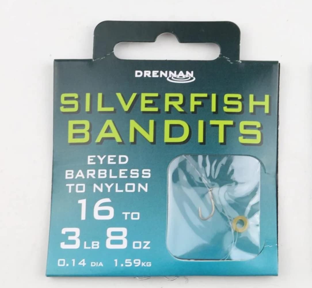 Drennan Silverfish Bandits Eyed Barbless 16 To 3lb 8oz Qty 8 โ image 1