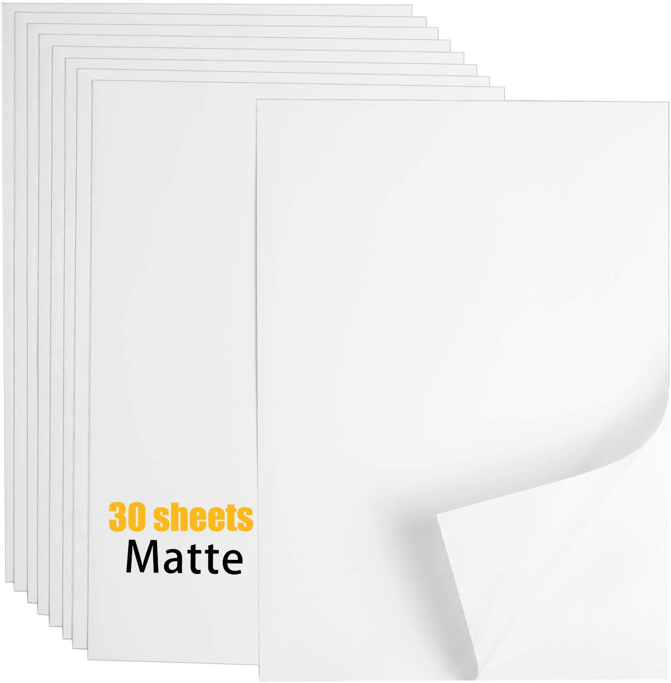 Amazon.com : SuiRoYi 30 psc Matte Sticker Paper for Inkjet Printer Printable  Vinyl -Matte White,For Cards, Photo & Frame Mats, Cutting, and Craft  Projects ,Standard Letter Size 8.5"x11" : Office Products