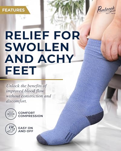 Pembrook Light Compression Socks for Women & Men - 3 Pairs | Compression Socks for Men 9-12 | Travel, Flying, Pregnancy2