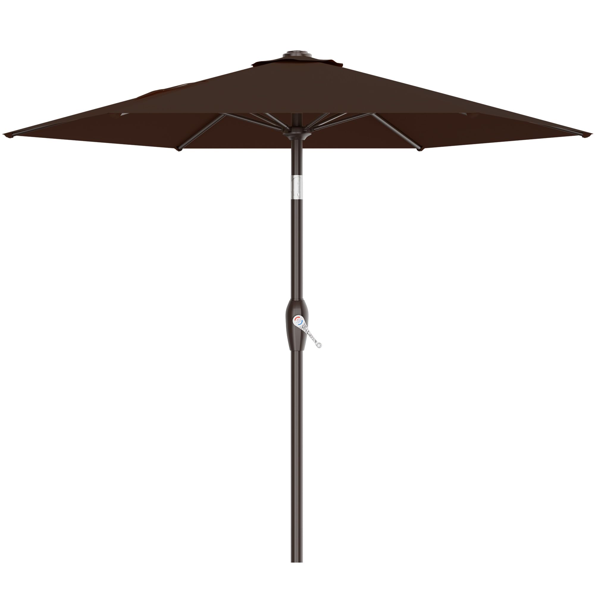 areshark 7.5ft patio umbrella table market umbrella w/tilt and crank, heavy-duty outdoor umbrellas for pool, deck, garden and backyard, brown