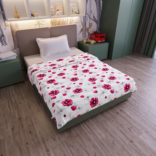 Image of Divine Casa Kids Cotton Dohar Single Bed 135 x 100 cm, 120 GSM Lightweight Blanket, Soft Breathable Summer Quilt for AC and All Season Use