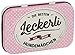 Nostalgic-Art 82107 Retro Leckerli-Dose, PfotenSchild – Hundemädchen – Geschenk-Idee für Hunde-Besitzer, Blech-Box für unterwegs, Vintage-Design, 9,5x6x2 cm