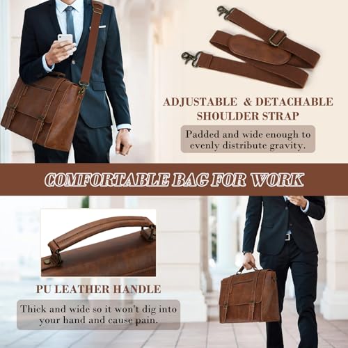 Maletín messenger para laptop 15.6 pulgadas marrón miniatura 5