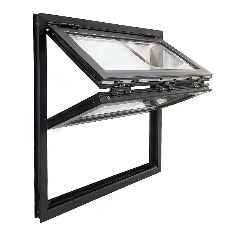 XDOPIRRS Ventana de aleación de Aluminio Negra,Ventana De Servicio con Marco De Aluminio,Ventana De Doble Guillotina De Montaje Empotrado,Ventana De Servicio De Tamaño Personalizable(20x28in/51x71cm)