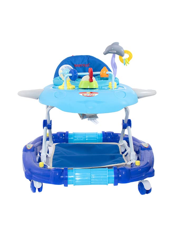 BabyPlus Baby Plus Fish Shape Baby Walker Cum Rocker, Blue