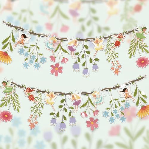 48Pcs Reusable Flower Fairy Banner Kit - Double-Sided PVC Garden Party Decor... - Image 4