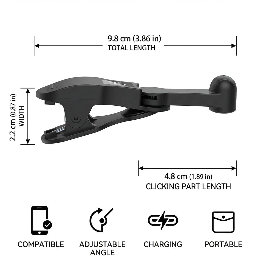 Auto Screen Clicker Portable Simulé Doigt Clic Continu Vitesse Réglable Clicker Physique Adapté aux Jeux, Noir