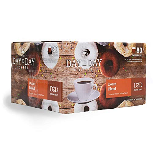 Image of Day To Day Donut Blend Medium Roast Single Serve Coffee Pods, 80-Count for K-Cup Keurig Brewers