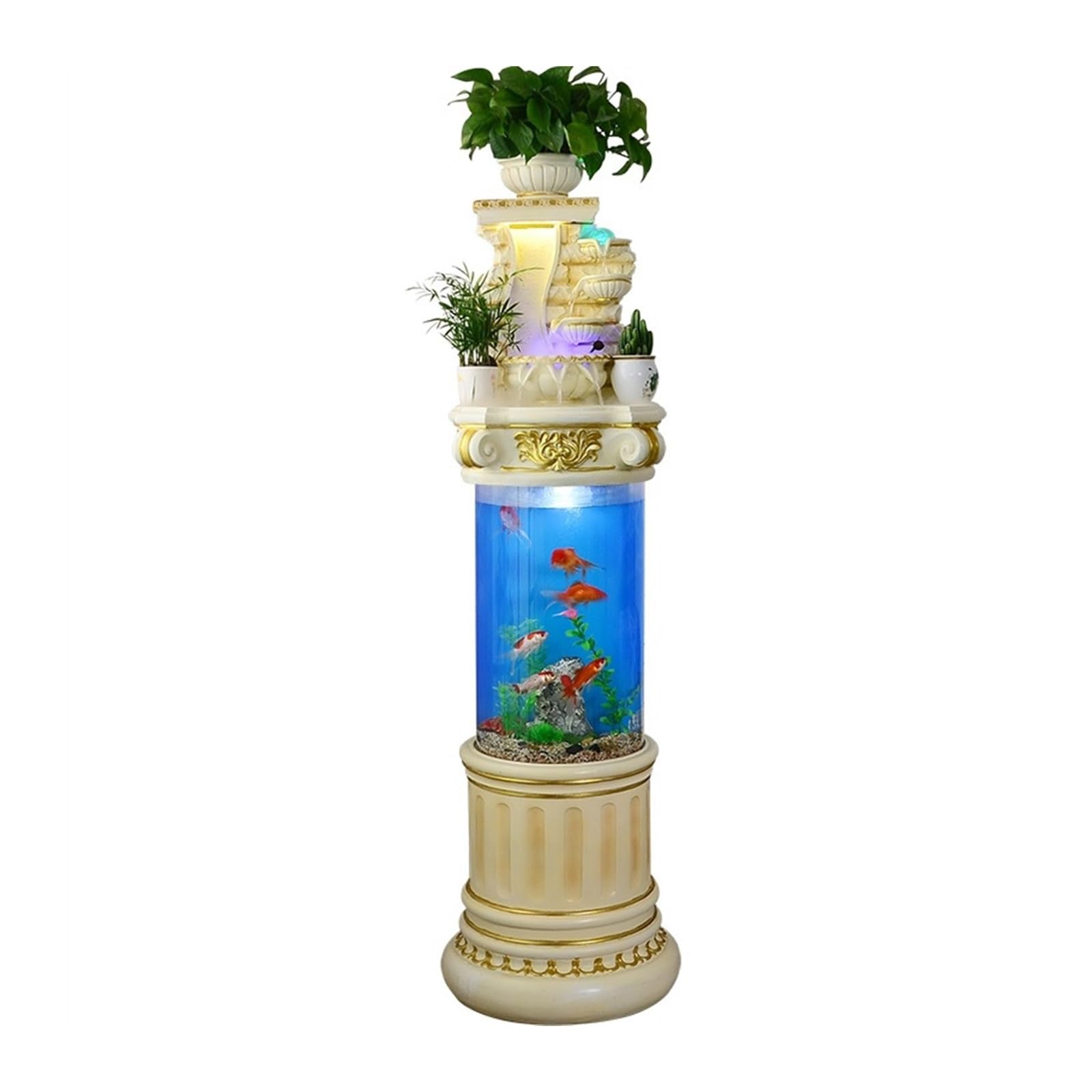 Moderne Aquarium de Jardin, Fontaine de Cascade d'eau à Circulation de Salon, décoration créative de Grand Sol for Maison, Paysage Fontaines sur Pied(S)