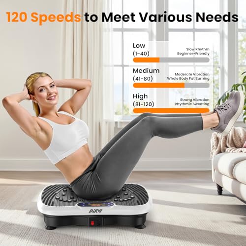 Image of AXV Vibration Plate Fitness Platform Exercise Machine Vibrating Shaking Full Body Shaker Workout Vibrate Stand Shake Board Sport for Weight Loss Fat Burner for Gym Home Office