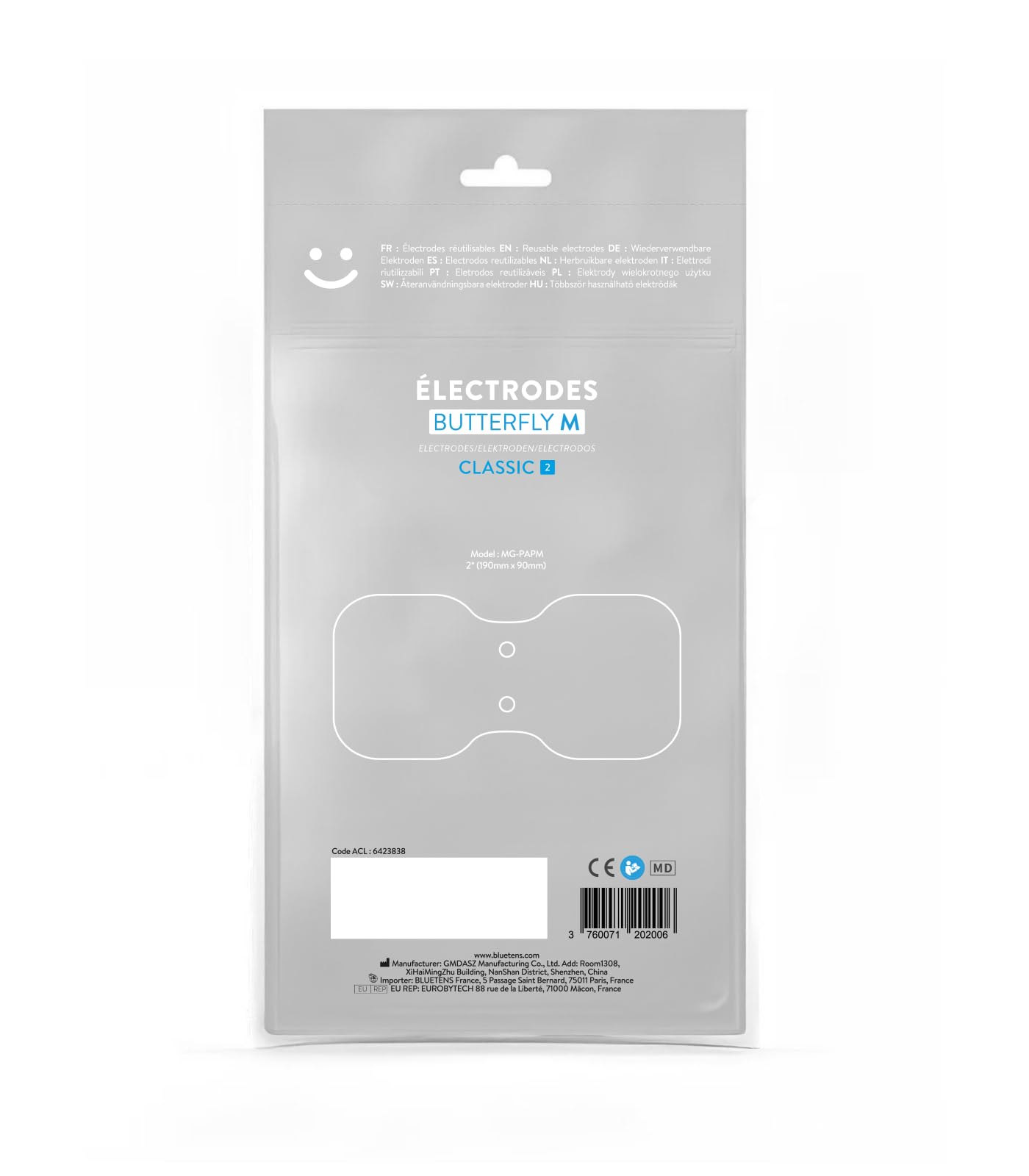 Bluetens Électrodes MG - Butterfly M (Lot de 2)