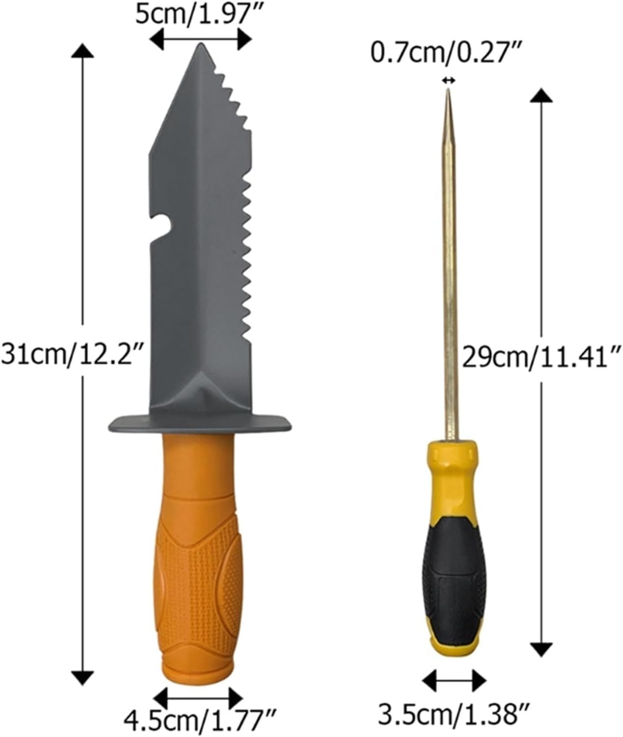 Serrated Edge Digger Sapper Shovel with Coin Probe Hand Shovel Set Premium Belt Holster Digger Tool for Metal Detecting