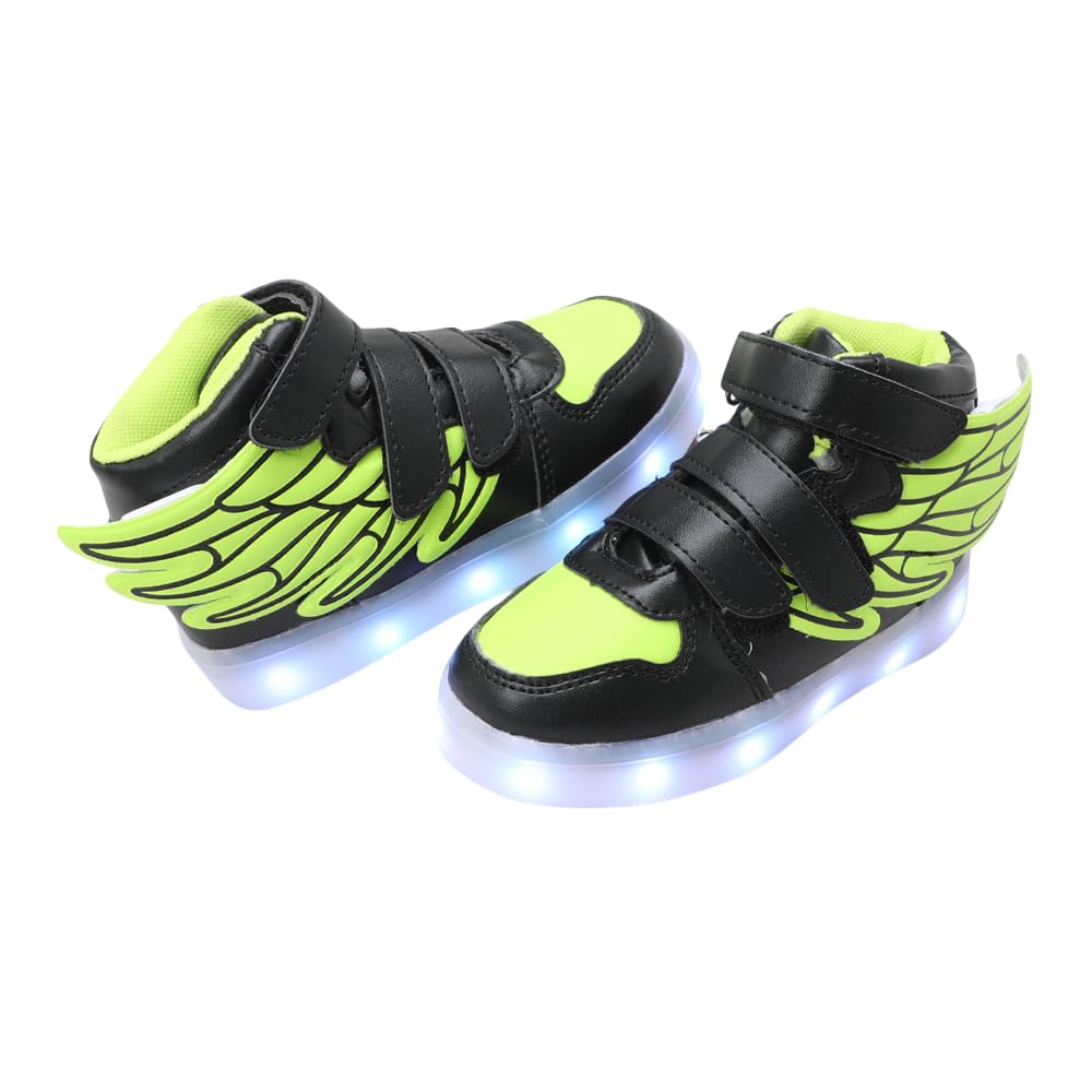 Hopscotch Unisex Wings High Top USB Rechargeable LED Sneakers in Green Color for Ages 6.5-7 Years (B096QQYDVW) Amazon Price History, Amazon Price Tracker