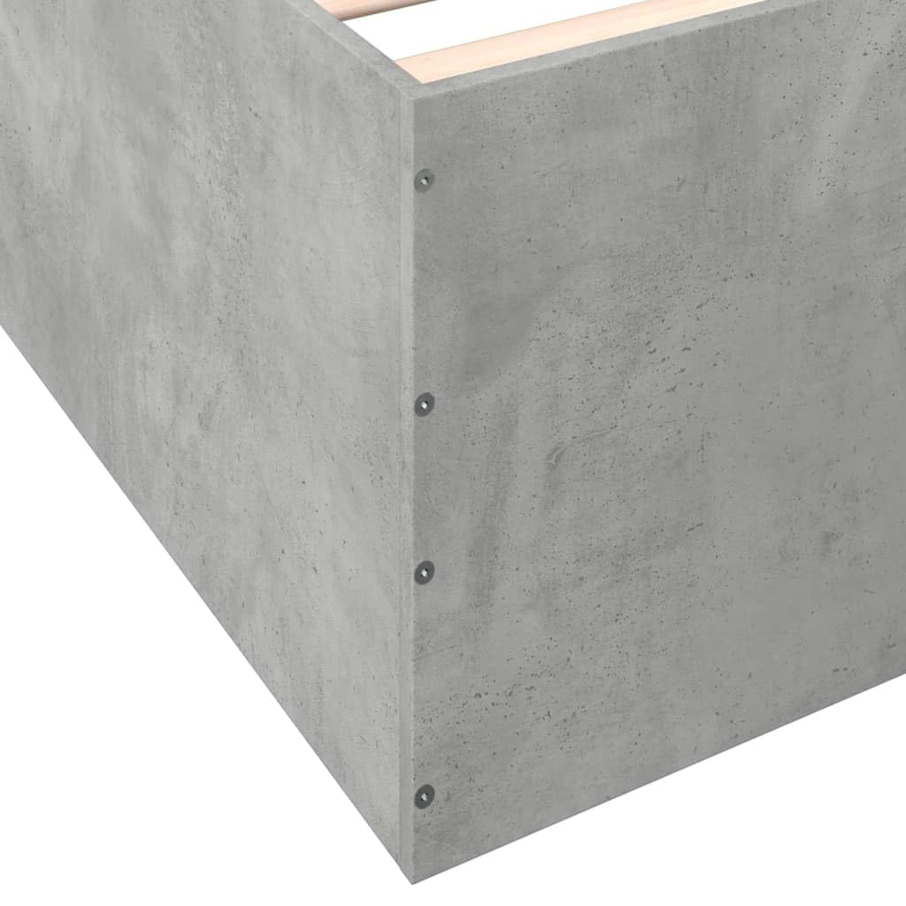 vidaXL Estructura de Cama Madera de ingeniería Gris hormigón 100x200cm