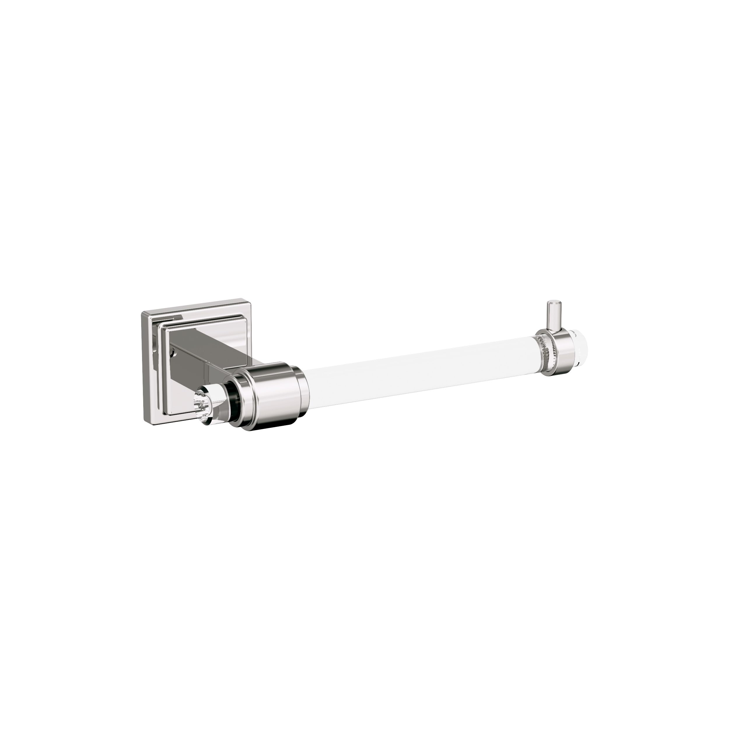 Amerock Glacio Clear/Polished Nickel Single Post Tissue Holder, BH36061CPN