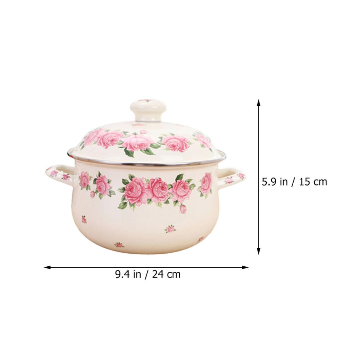 Holibanna Emaillierter Küchenkochtopf 2,8 Quart mit Griff und Deckel Ergonomisches Design Komfortabel zu Halten für Zuhause und Restaurant zum Kochen von Suppe und Nudeln