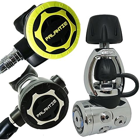 Palantic AS105 Yoke Diving Regulator and Octopus Combo – High-Performance Over-Balanced First Stage, Non-Adjustable Second Stage, 36" Yellow Octopus Hose, Environmental Sealing for Extreme Conditions Cover
