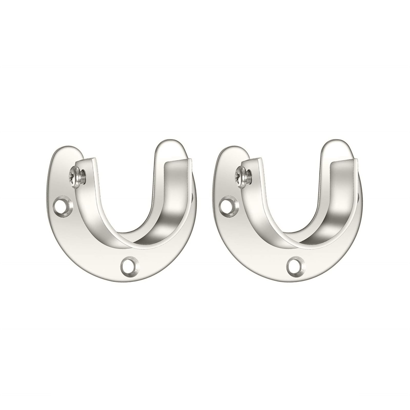 2PCS Metal Curtain Rod Holder Brackets Wardrobe Bracket Flange Easy Installation Bracket for Closet Poles Curtain