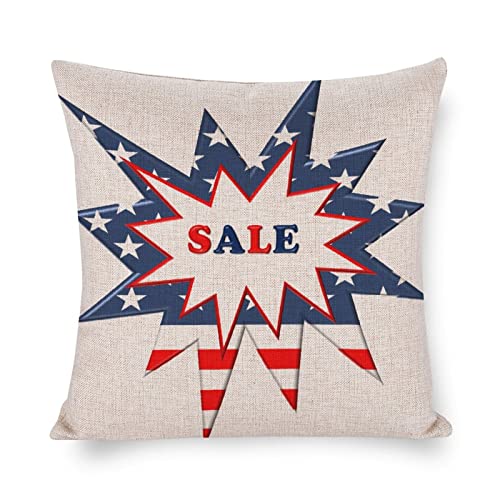 Pillow Cases Store Sales Word American USA Flag Linen Cushion Case Outdoor Home Decoration Memorial...