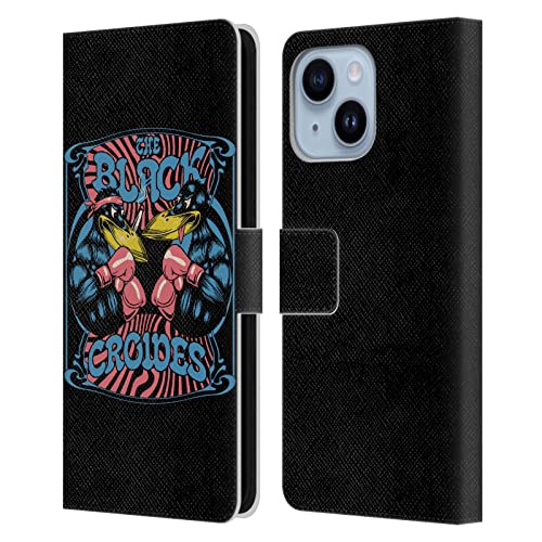 Étui portefeuille cuir iPhone 14 Plus protection The Black Crowes