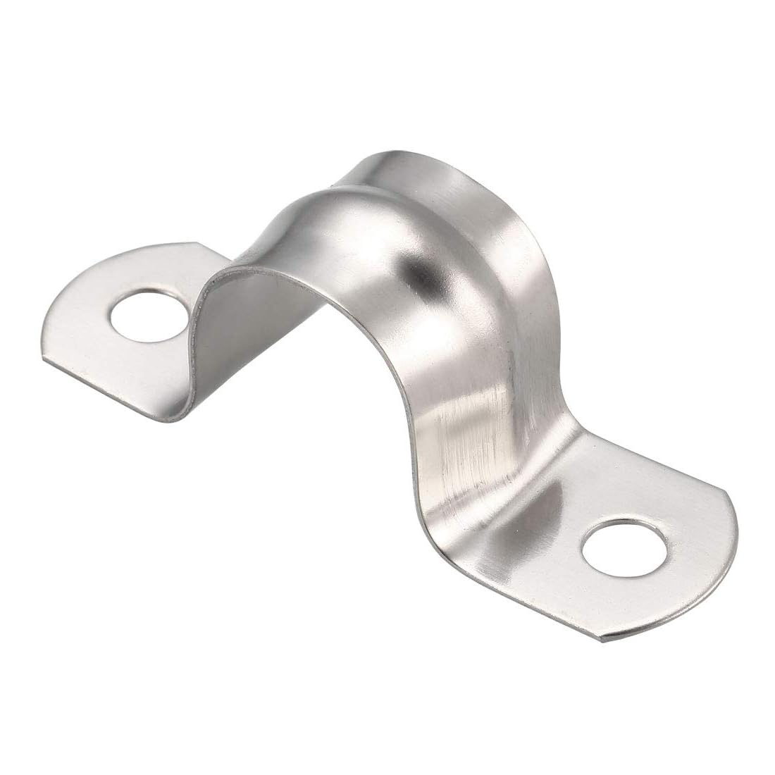 Unifizz 20mm(0.8") Rigid Pipe Strap 2 Holes U Bracket Cable Clamp, 304 Stainless Steel Tension Tube Clip Conduit Clamp Hanger 20pcs