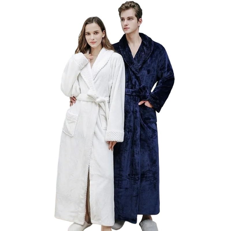 Accapatoio,Accappatoio Uomo,Accappatoio Donna Accappatoio Lungo e Caldo in Velluto Corallo, Spesso, per Uomo Donna, Pigiama da Bagno