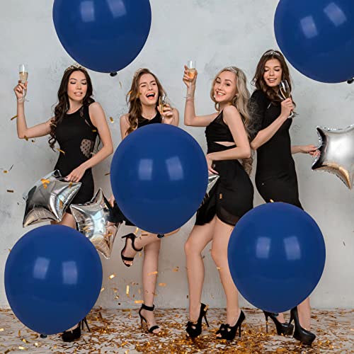 Image of Navy Blue Latex Balloons 12inch, 62pcs Helium Dark Blue Balloons for Party Decorations Cowboy or Arch Decor, Matte Blue Balloon for Birthday, 4th of July, Baby Shower, Wedding, with Ribbon