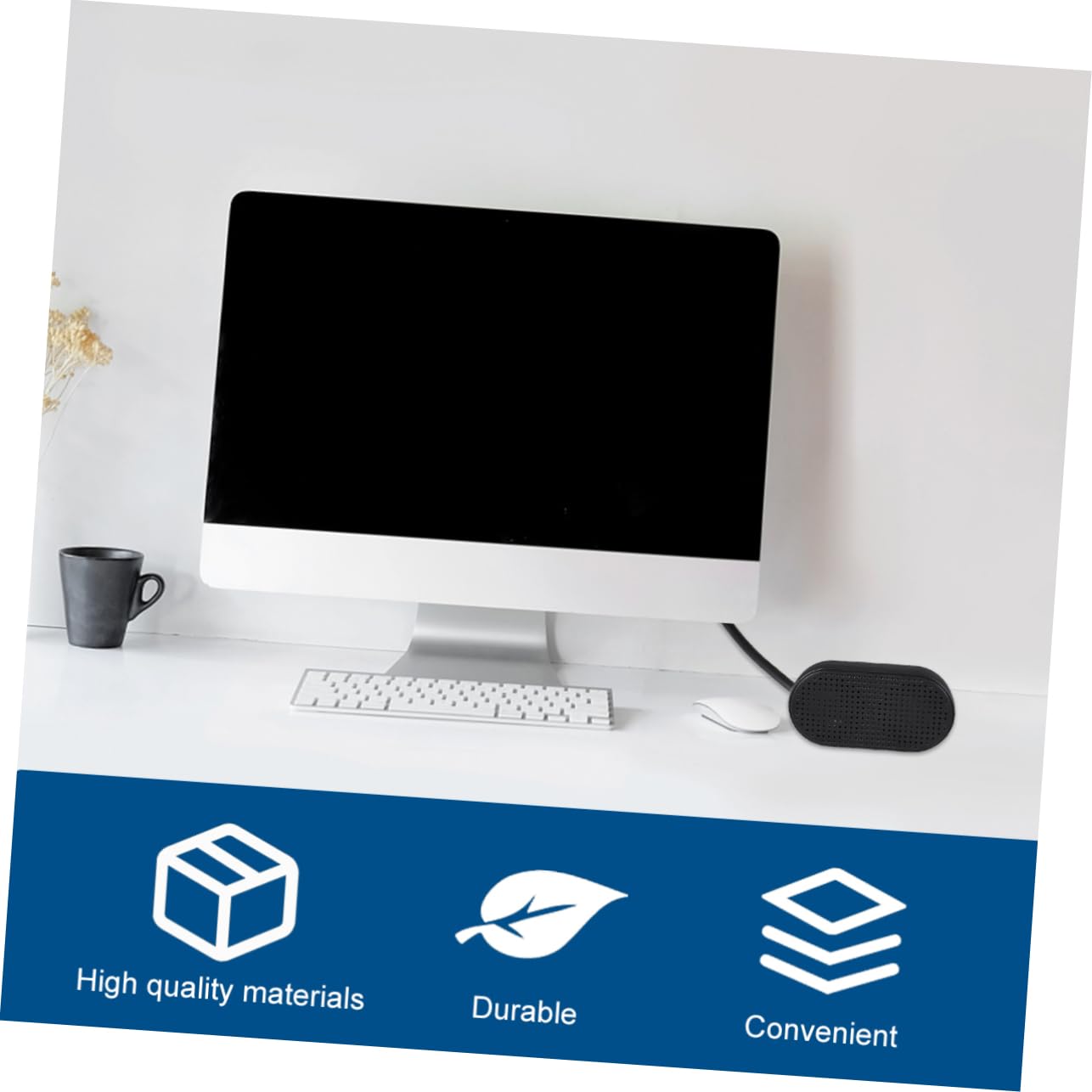 Mikikit USB Mini Soundbar Portable Speaker for Desktop Laptop Play Design for Music Gaming and Home Use Compact