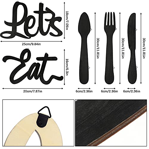 5-Pieces-Wooden-Lets-Eat-Sign-Fork-Spoon-and-Knife-Wood-Wall-Decor-Rustic-Wood-Kitchen-Hanging-Decoration-Cute-Eat-Decoration-for-Kitchen-Home-Dining-Room-Cafe-Restaurant-Black
