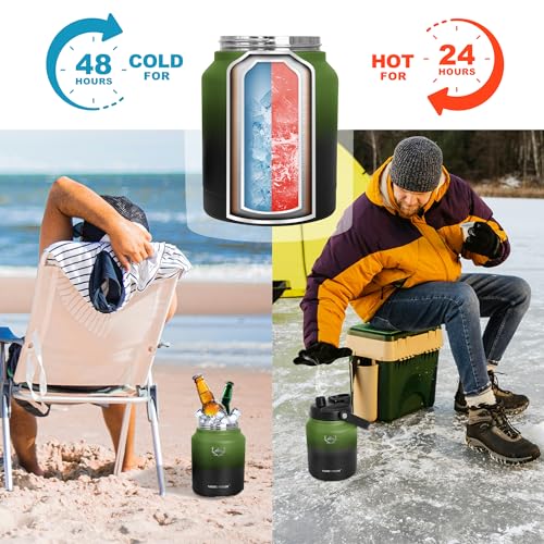 Image of NATURE PIONEOR 84 oz Insulated Water Bottle Jug with Carrier Bag