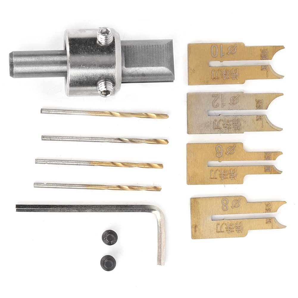 12PCS Bead Milling Cutter Set, Woodworking Tool Router Bit Hardness Beading Router Drills Bits Hardware Accessory Alloy Steel for DIY Jewelry Making