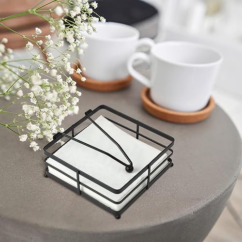 Porte-serviettes plat en métal lot de 2 distributeur carré fer rustique