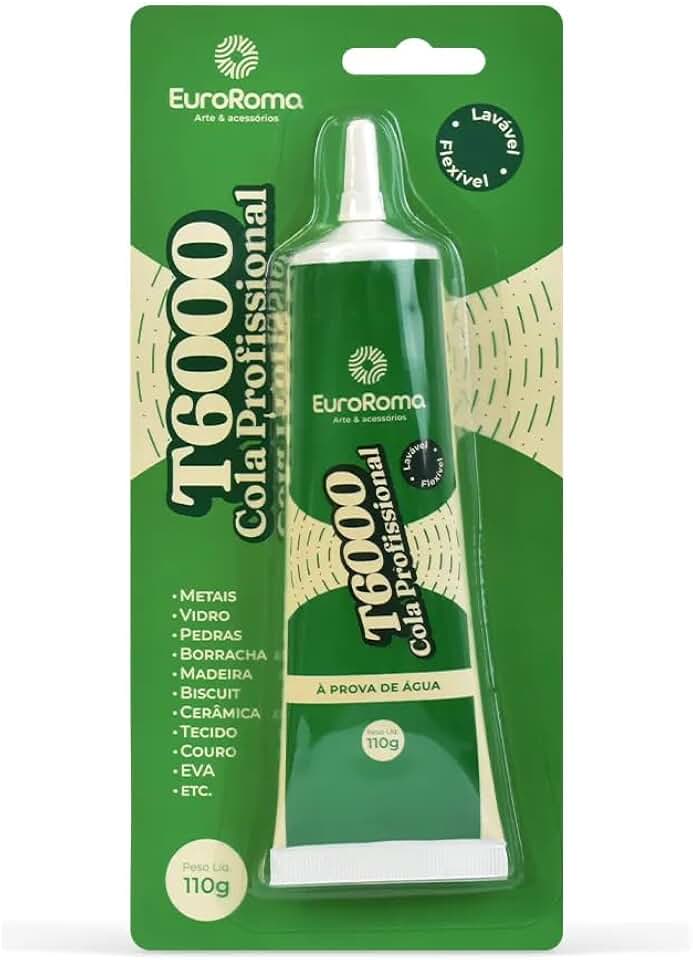 Cola T6000 Euroroma 110g Transparente Adesivo Para Artesanato