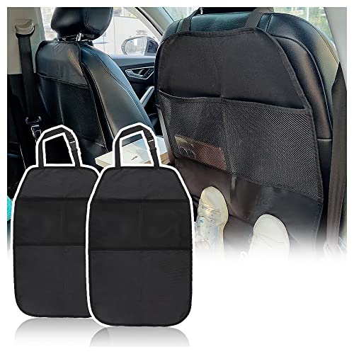 Image of NHHC 2PCS Multi-Purpose Kick Mats Back Seat Protector with Storage Pockets Backseat Organizer,Waterproof&Stain Resistant Back Seat Covers to Keep Car,Ttuck,SUV,Van Clean