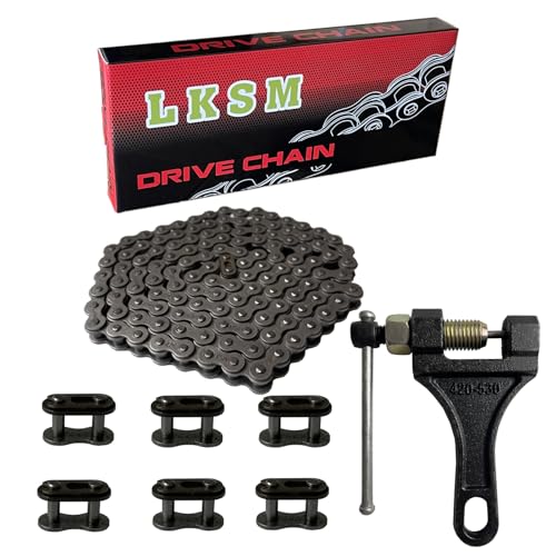 Image of 420 Motorcycle Chain 132 Link with Chain Breaker | Standard Roller Chain with 6 Connecting Master Link for 100cc 110cc 125cc Mini ATV Quad Go Kart Scooter