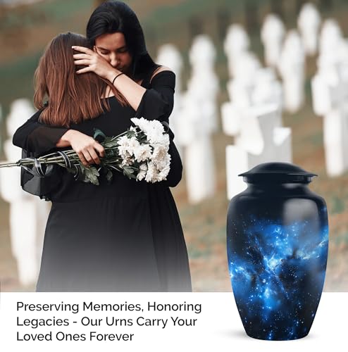 Image of Personalized Nebula - Cremation Urn for Ashes Dad - Human Urns for Ashes Adult Male - Unique Burial Urns for Ashes - 10 Inch - Large with Velvet Bag - Funeral Urns for Human Ashes Adult Man