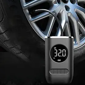 Compressor de ar portátil mini com inflador de pneu, bateria recarregável de 4000 mAh, bomba sem fio 150 PSI, luz de emergência LED e calibrador para carro, bicicleta, motocicleta e bola