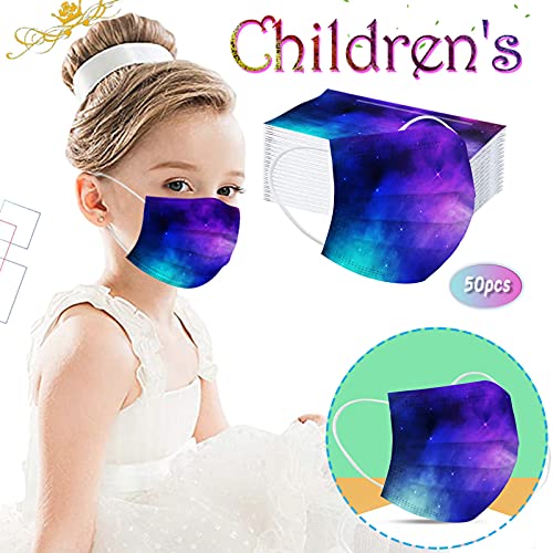 50 Stück Mundschutz Kinder Einweg 3-lagig Einwegmaske mit Dinosaurier-Print für Kinder Mundschutz Atmungsaktiv Koptuch Gradient Bunt Mit Motiv Staubdicht Winddicht Mouthguard Schals – Bild 5