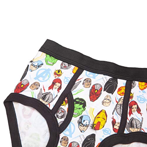 Marvel Boys' Avengers 100% Cotton Briefs with Assorted Hero Prints Including Iron Man, Hulk, Thor & More in Size 4, 6 & 83