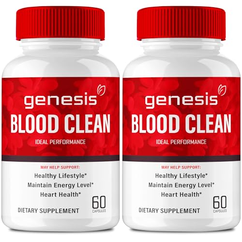 Genesis Blood Clean Capsules - Advanced Formula Supplement for Maximum Strength - Natural Blood Vessel Cleaner, GenesisBlood Clean Pills, GenesisBloodClean Pastillas Reviews (2 Pack)